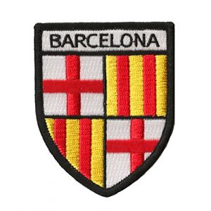 Patche Ecusson Barcelone Patch Brod&eacute; Thermocollant Ville Capitale Catalane Catalogne (Naga.Hitam, neuf)