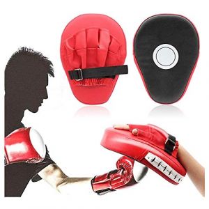 Cible Kick Boxing Pads Mitaines Boxe en Cuir Bouclier Courbe Cuir Bouclier Courbe Boxing Pad Cible Boxe Martial Arts Kickboxing Plaquettes pour Boxe MMA Incurvé Muay Thai Pao Frappe Entraînement (Mirrwin, neuf)