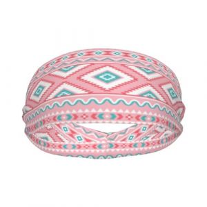Bandeau de sport rose à motif aztèque pour homme et femme, bandeau anti-transpiration pour la course, le yoga, l'entraînement, le fitness, le cyclisme athlétique (JUNGTae, neuf)