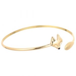 Ciieeo Bracelet Manchette R&eacute;glable en M&eacute;tal Dor&eacute; T&ecirc;te de Renard, Bijou Cr&eacute;atif et Cha&icirc;ne de Poignet, Accessoire Anti-allergique pour Femme, Ornement Unique pour Usage Quotidien (B Breathtaking, neuf)