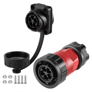 CNLINKO Connecteur étanche à 5 broches YM-20, Circulaire IP68 connecteur d'aviation à branchement rapide, Connecteur à souder avec boîtier en plastique PBT, Prise à bride mâle-femelle M20 (5 broches) (CNLINKO, neuf)