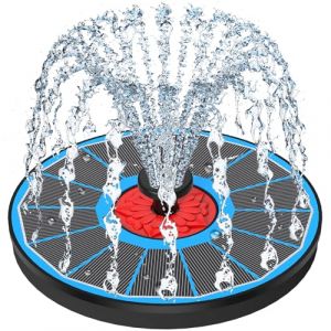 SZMP Fontaine Solaire Verre Mat&eacute;riel, 2025 Upgrade 3.5W Flottant Ext&eacute;rieur Fontaine Pompe Bassin avec 8 Buses & 4 Tiges Fixes pour Bain d'oiseaux, &Eacute;tang, Piscine, Jardin Fontaine,D&eacute;coration de Jardin (SZMP, neuf)