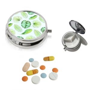 Pilulier 3 Compartiments en Acier Inoxydable, Mini Pilulier de Voyage Portable pour Sac &agrave; Main, Personalpilldispenser Organiseur pour Pilules, Vitamines, Sucre, Rond (TERRA NOVA DISTRIBUTORS, neuf)