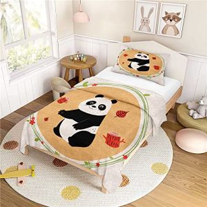 Morbuy Parure de Lit 90x190 Enfant - Panda Housse de Couette 90x190 et Taie d'oreiller 40x60 cm - Dessins animés Housses de Couettes Enfant Doux Ensemble de Literie en Microfibre (Morbuy, neuf)