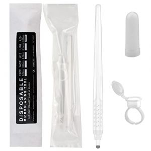 10 pi&egrave;ces Blanc Microblading Stylo Jetable avec Lame U24 Nano 0.15mm livr&eacute; avec Anneau pour Coups Cheveux (U24-0.15mm) (Rasmet Store, neuf)