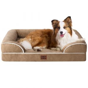 EHEYCIGA Panier Chien Grande Taille XXL Orthopedique, Memoire de Forme Lit pour Chien Dehoussable Lavable, Canapé Chiens Imperméable, Camel (EHEYCIGA EU, neuf)