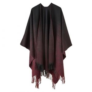 Poncho d'hiver pour Femme Femmes doux Cachemire &eacute;charpe en Laine de Grandes Pashminas ch&acirc;le Automne Printemps Hiver Coupe-Vent Chaud Mode Cape Ch&acirc;le Cardigan Ch&acirc;le Cape Poncho Chaud De Femme (Beythetly, neuf)