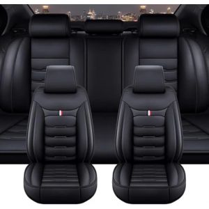 YMYQF Voiture Ensembles Housses Si&egrave;ge pour Audi A3 (8L) 1996-2017 2018 2019 2020 2021 2022 2023 2024 2025, 5 Places Cuir Imperm&eacute;able Antid&eacute;rapant Housses Si&egrave;ge Protection Accessoires,Black (baocaiqichepeijian, neuf)