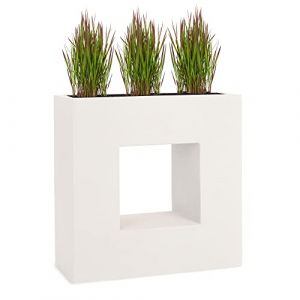 Pflanzwerk® Pot de Fleur Fibre de Verre Vista Jardinière Sable 66x66x28cm XXL *Résistant au Gel* *Protection UV* *Qualité européenne* (Pflanzwerk Deutschland GmbH, neuf)