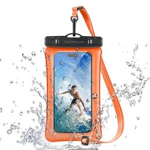 TECHGEAR Pochette &eacute;tanche pour t&eacute;l&eacute;phone, IPX8 pour natation, sac &eacute;tanche pour t&eacute;l&eacute;phone avec cordon compatible avec iPhone 17, 16e, 16, 15, 14, 13, Samsung Galaxy S25, S24, S23, S22+, S21 Ultra A17 (TECHGEAR Solutions, neuf)