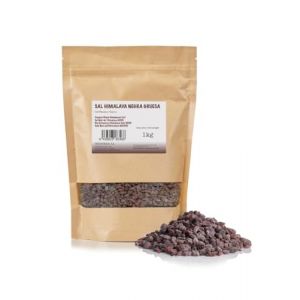 FRISAFRAN | Gros sel noir de l'Himalaya 1kg | gros sel noir himalaya | 100% Naturel | Sal Kala Namak | Saison du sel noir, saison | Sain | Sel noir non raffiné | Aucun additif | Sans Raffinage (FRISAFRAN, neuf)