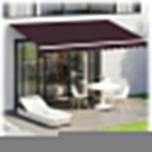 Tissu De Rechange pour Store Banne Rétractable Manuel Toile pour Store Banne De Terrasse Toile D'Auvent pour Extérieur en Polyester Issu De Remplacement pour Auvent Balcon(Brun,7x1.50m) (MMYMY, neuf)