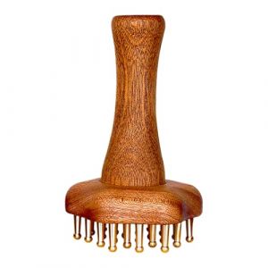 Brosse de massage en bois &ndash; Brosse de massage en bois de laiton | Peigne ergonomique &agrave; rouleau de massage | Outil de massage des tissus profonds | Outil de massage portable pour femme, dos, jambes (yangchenggahu, neuf)