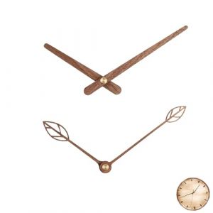 EUYKQNOI Kit de 2 Sets Aiguilles Horloge en Noyer Massif (B1/J1) - Aiguilles Horloge Murale 20-50cm avec M&eacute;canisme Silencieux, Design Moderne pour DIY/R&eacute;paration, Compatible 12 Pouces (QSDMY, neuf)