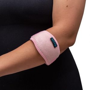 VITTO Coudiere Tendinite, Manchon de Compression Bras et Coude pour Tennis Elbow, Coudi&egrave;re &Eacute;picondylite et Musculation, Attelle Coude Tendinite (1, Rose Sangle, Taille unique) (VITTO Soutenir et Prot&eacute;ger, neuf)
