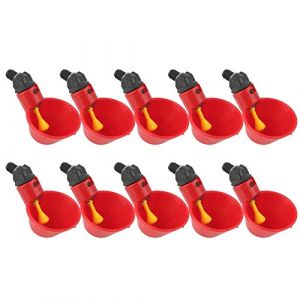 Abreuvoir Poules, 10pcs Abreuvoir Poule &agrave; La Volaille Bols Distributeur De Boisson Rouge Troupeau Canard Oiseau Alimentation Eau pour Pigeons (Magwen-Z, neuf)
