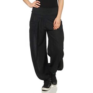 Malito Femme Pantalone n Tissu Aladin Pantalon Bouffant Baggy Boyfriend 17633 (Noir) (malito-shop, neuf)