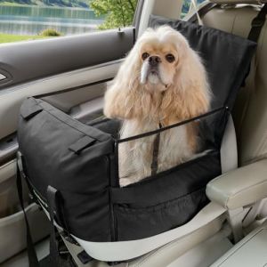 Gardner Pet Si&egrave;ge Auto pour Chien Chat Petite Taille de 14kg, Panier Voiture pour Chien Portable D&eacute;tachable et Lavable, Siege Auto Chien Voiture S&ucirc;r et Confortable avec Poches de Rangement -Noir (Gardner Pet Official-UK, neuf)