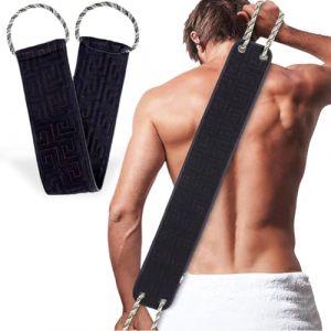 NJCXOLA Gratte dos, Gommage du dos pour la douche, brosse dos douche, Gant de toilette exfoliant double face avec poign&eacute;es, gants de toilette, Dos &Eacute;purateur Exfoliant Massage(Bleu) (CELTIC MANUFACTURING, neuf)