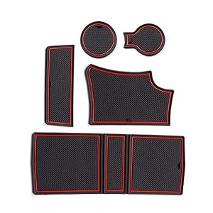Smabee Tapis antidérapant pour porte de Peugeot 208 e-208 2019-2022 GT - Accessoires antidérapants en caoutchouc (rouge) (mipicar Car Products, neuf)