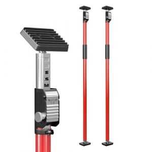 3-H Etai Telescopique Reglable 2pcs, Extensible 110-203cm |Tout Acier Épais | Charge Max 75kg | Étai de Soutien Télescopique pour Plafond Montage, Plaque de Plâtre, Cadre de Porte, Armoire, Rouge (IGLAMOUR STORE, neuf)
