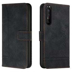 Lihondar Coque pour Sony Xperia 1 II, Protection Portefeuille Etui à Rabat Housse Premium en Cuir PU avec Antichoc TPU Fermoir Magnétique Flip Pochette Housse pour Sony Xperia 1 II (Noir) (LiHondar, neuf)