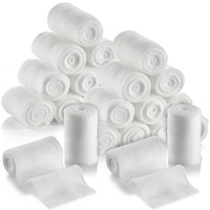 Rouleaux de bandage de gaze – Lot de 24, 5,1 cm x 4,1 m par rouleau de bandage de gaze de qualité médicale et bandage extensible pour panser tous les types de plaies et trousse de premiers soins (RockDealer, neuf)