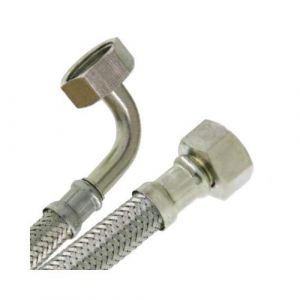Watts - Flexible sanitaire Ø intérieur 13 mm - Flexible sanitaire Inox Ø intérieur 13mm - coude Femelle 1/2" (15/21) - Femelle écrou libre 1/2" (15/21) - longueur 1,50 mètre (Anjou Connectique, neuf)