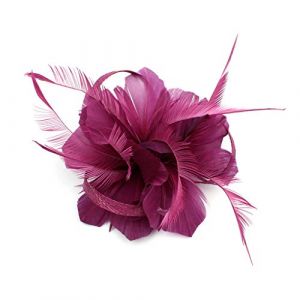 Bibi à cheveux pour invités de mariage, chapeau bibi en maille fleurie pour mariage et courses, bibi à plumes rétro tendance élégant en maille pour mariage (fhjvbt, neuf)