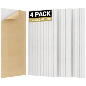 TONOR Lot de 2 grands panneaux acoustiques autocollants - 120 x 60 x 0,9 cm - Insonorisation murale - Blanc (TonorDirect FR, neuf)