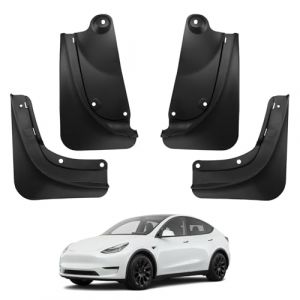 BASENOR 2020-2024 Bavettes de Protection Tesla Model Y Protecteurs d'éclaboussures Pas de perçage Pas de Ruban adhésif Protecteur de Pneu Bavettes Tous Temps Accessoires extérieurs Tesla (BASENOR, neuf)