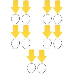minkissy 10 Pièces Bandeau De Flèche Jaune Jeu Bandeaux De Fête Drôles Avec Pointe De Flèche Bandeau De Tête De Noël Couvre-Chef Mignon Casque D'halloween Nouveauté Chapeaux Accessoires (Master Self, neuf)