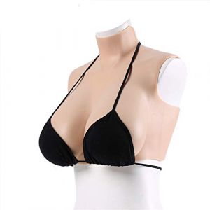 Tauzveok Sein Silicone Travesti,Homme Faux Seins Silicone Sexy Prothese Mammaire Soutien Gorge,Faux Sein en Gel pour Mastectomie Crossdresser Transgenres,Beige 02 Silk Cotton,D (xiaoyouzi, neuf)