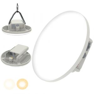 Lampe Camping Rechargeable 16500mAh & Powerbank 2-en-1, Lampe LED Camping avec Lumi&egrave;re Chaud & Froide, R&egrave;glage Continu de Luminosit&eacute;, Lanterne de Camping avec Cordon &agrave; Crochet & Karabine (Blanc) (Iodoo-EU, neuf)