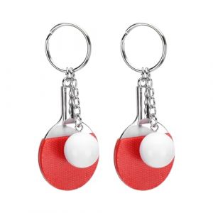 UIEXAY 2 Pi&egrave;ces Porte-Cl&eacute;s Ping Pong Raquette De Ping Pong Porte-Cl&eacute;s Sport M&eacute;tal Pour Femmes Hommes Voiture Sac T&eacute;l&eacute;phone Pendentif Jeu Souvenir, Multicolore (Behaodian Store, neuf)