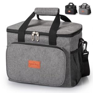 Sac Isotherme Repas 15L Sac D&eacute;jeuner Sac &agrave; Lunch Box pour Homme et Femme Portable Glaci&egrave;re Repas Lunch Bag avec Ajustable Bandouli&egrave;re Sac R&eacute;frig&eacute;rant pour &Eacute;cole Travail Pique Nique (Gris)-C (Ballad, neuf)