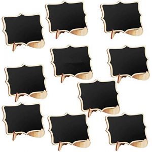 20pcs 9.5 7.5cm Mini Tableaux Noir Ardoise Table Rectangle avec Support Bois Tableaux M/émo Marque Place pour Panneaux /à Message Board Mariages F/êtes Party