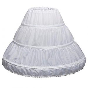 Lottoyday Jupon Blanc pour Enfant avec 3 cerceaux en Dentelle Crinoline 1 Couche Bordure en Dentelle Florale Taille &eacute;lastique Cordon de Serrage (Lottoy-fr, neuf)