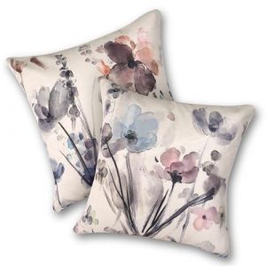 AUAUY Fleur Housses de Coussin 40x40, 2PCS Housse Coussin en Lin Coussin de Canap&eacute; Moderne Boho Motif Abstrait, Housse Coussin Canap&eacute; Lit Jardin D&eacute;co Aesthetic Scandinave pour Canap&eacute; en Velours C&ocirc;tel&eacute; (Lairi, neuf)