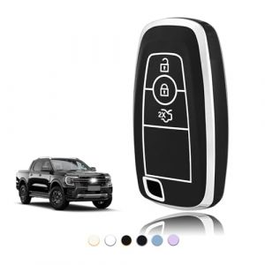TOOMUME Coque Clé TPU, Etui Clé Étui Clé Adapté pour Ford Ranger Raptor Mondeo Mustang Edge Ecosport Custom Kuga Fiesta Focus Transit S-Max, Couvre Clef Cache Cle Voiture Telécommande - Smart Key (TOOMUME, neuf)