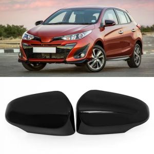 TTCR-II Retroviseur Couvercle Compatibles avec Toyota Yaris Bo&icirc;tier de R&eacute;troviseur 2012 2013 2014 2015 2016 2017 2018 2019 Bo&icirc;tier Miroir pour Yaris 2012-2019（Noir） (Yumzeco Yumzeco, neuf)