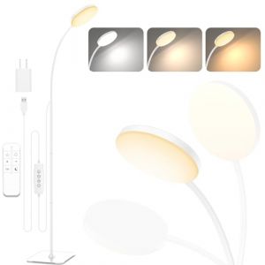 Mojimdo Lampadaire avec télécommande [3 couleurs & 10 luminosités] Lampes de lecture LED fines sur pied, Lampadaire flexible réglable par variateur pour chambre d'enfant, bureau, salon (Buybuy-FR, neuf)
