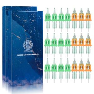 Atomus 50 aiguilles de tatouage différentes tailles mélangées Eyeliner rond Magnum rond MAG 12 vert standard 3rl 5rl 7rl 9rl 3Rs 5rs 7rs 9rs 5m1 7m1 stylo de tatouage silicone aiguilles de tatouage (hayou1989, neuf)