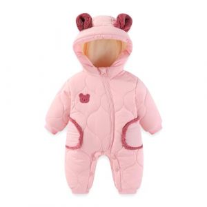 JiAmy Combinaison Bebe Hiver, Unisexe Polaire Combinaison Pilote B&eacute;b&eacute; &agrave; Capuche, Manches Longues Ours Gar&ccedil;ons Body Filles Grenouill&egrave;re pour 18-24 mois (JiAmy-EU, neuf)