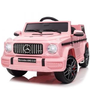 Voiture &eacute;lectrique Mercedes-Benz G63 pour Enfants 12 V, Voiture &eacute;lectrique 2 Portes avec t&eacute;l&eacute;commande 2,4 GHz, MP3, Musique, &eacute;clairage LED, v&eacute;hicule Cadeau pour gar&ccedil;ons et Filles, Rose (SKANLE SHOP, neuf)