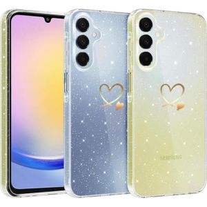 Coque pour Samsung Galaxy A17 5G/A17 4G Glitter, CaseLover Paillette Coque avec Motif Coeur d'amour Mignon Transparent TPU Silicone Shock-Absorption Sparkle Housse &Eacute;tui pour Samsung A17 4G/5G, Clear B (CaseLover_Direct_Store, neuf)