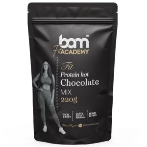 BAM Chocolat en Poudre – Préparation pour Chocolat Chaud Crémeux en Poudre, Avec Cuillère Doseuse – 220g, 7 Tasses, Chaud protéiné (BAM - become a master, neuf)