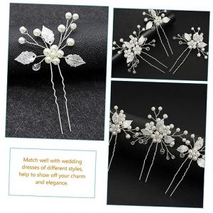 WRITWAA 3 Pi&egrave;ces &Eacute;pingle &agrave; cheveux feuille pinces &agrave; cheveux d&eacute;coratives &eacute;pingle &agrave; cheveux de mariage &eacute;pingle &agrave; cheveux de demoiselle d'honneur coiffes perle (Saieli, neuf)