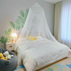 Eimilaly Ciel de lit Moustiquaire, baldaquin de lit pour d&eacute;coration de Chambre de Fille - baldaquin Suspendu de Protection Contre Les Insectes pour Adultes, b&eacute;b&eacute;s, Camping en Plein air, White (Aimilaly, neuf)