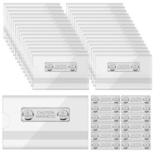 Dadabig 30 Pièces Badge Aimanté, Badge Nom Aimanté Porte Badge Horizontal Badge Personnalisé Magnétique Porte Badge Plastique Horizontal pour Vêtements avec 30 Aimants Puissants (FANCY GINGER - UNIPESSOAL LDA*, neuf)